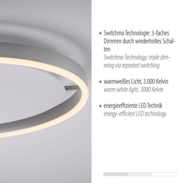 Lampe de plafonnier LED aluminium métal Ø39,3 cm 20 W dimmable