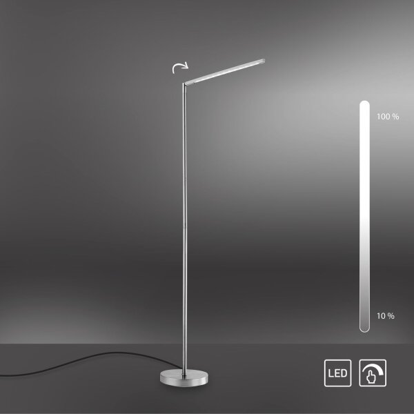 Lampadaire LED orientable en acier 3000 K dimmable