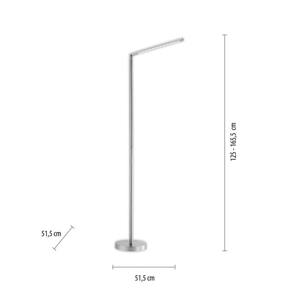 Lampadaire LED orientable en acier 3000 K dimmable