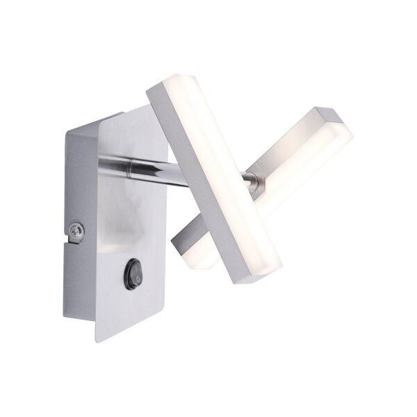 Spot mural LED en acier métal mobile 225 lm interrupteur