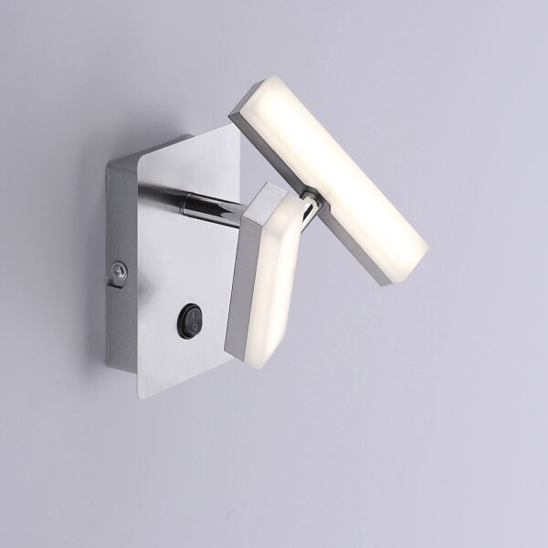 Spot mural LED en acier métal mobile 225 lm interrupteur