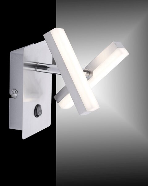 Spot mural LED en acier métal mobile 225 lm interrupteur