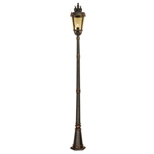 Grand réverbère de jardin 239cm de haut E27 Antique