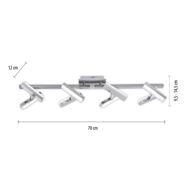 Spot de plafond à LED en acier métal flexible 225 lm 70 cm