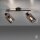 Spot mobile de plafond verre fumé bois E27 L:64 cm