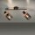 Spot mobile de plafond verre fumé bois E27 L:64 cm
