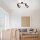 Spot mobile de plafond verre fumé bois E27 L:64 cm