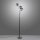 Lampadaire stylé verre fumé bois E14 185 cm 3 flammes