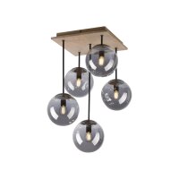 Lampe de plafonnier stylée verre bois E14 L:37 cm...