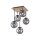Lampe de plafonnier stylée verre bois E14 L:37 cm faible éblouissement