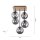 Lampe de plafonnier stylée verre bois E14 L:37 cm faible éblouissement