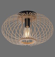 Lampe de plafonnier ronde Scandinave Métal Bois...