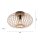 Lampe de plafonnier ronde Scandinave Métal Bois E27 Ø40 cm