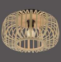 Plafonnier rond Scandinave Abat-jour en bois E27...