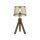 Tripode lampe de table bois métal en laiton mat E27 44 cm