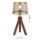Tripode lampe de table bois métal en laiton mat E27 44 cm