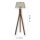 Tripod Lampadaire bois métal en laiton mat E27 145 cm
