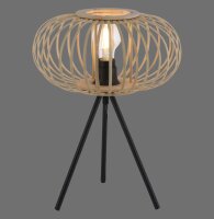 Tripod Lampe de table Scandinave Abat-jour en bois E27 41 cm