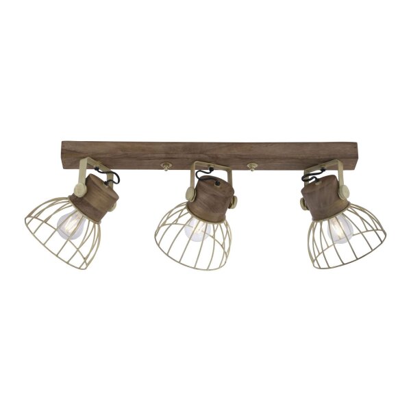 Spot mobile de plafond bois métal 76 cm E27 Vintage