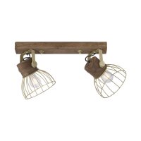 Spot mobile de plafond bois métal 64 cm E27 Vintage