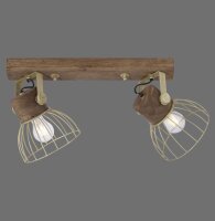 Spot mobile de plafond bois métal 64 cm E27 Vintage