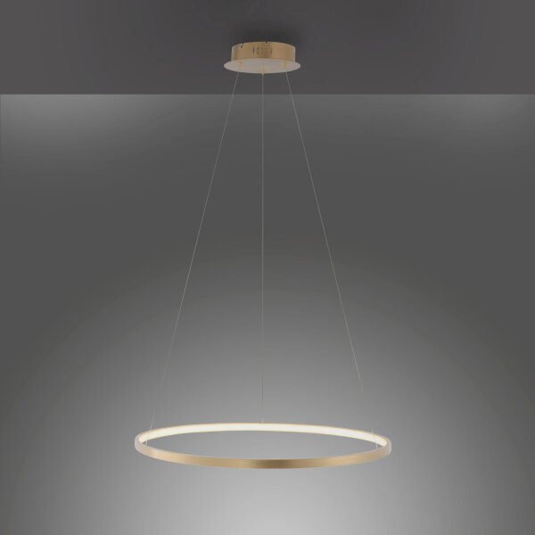 Lampe à suspendre LED Ring en métal doré Ø60 cm 3670 lm 29 W