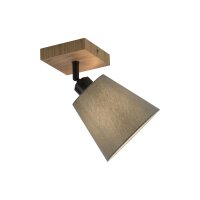 Spot de plafond Abat-jour en tissu Bois E27...