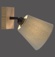 Spot de plafond Abat-jour en tissu Bois E27...