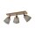 Spot de plafond tissu bois E27 3-flmg mobile taupe naturel