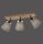 Spot de plafond tissu bois E27 3-flmg mobile taupe naturel