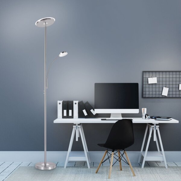 Lèche-plafond LED à intensité variable Acier Touch 193 cm Bras de lecture