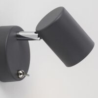 Projecteur mural mobile Noir Interrupteur GU10 P:12 cm
