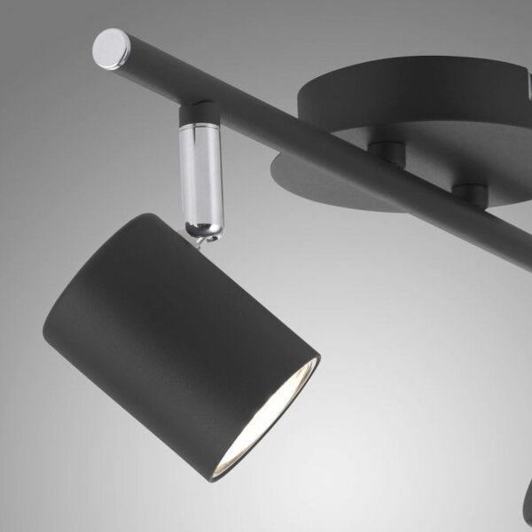 Spot de plafond flexible métal noir GU10 2 flammes