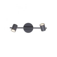 Spot de plafond flexible métal noir GU10 2 flammes