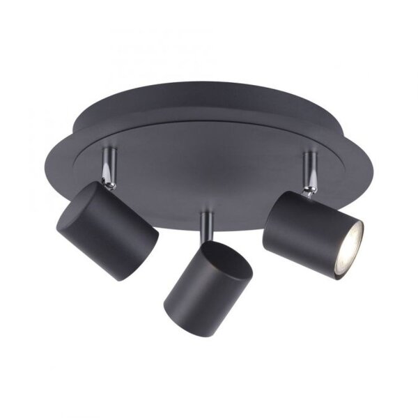 Spot de plafond réglable métal noir GU10 Ø35 cm