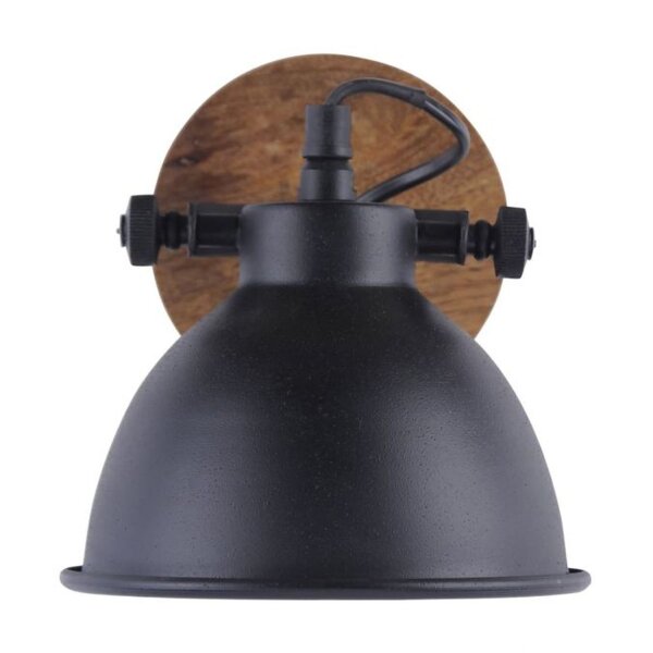 Spot de plafond flexible bois métal E14 L:15 cm Industrial