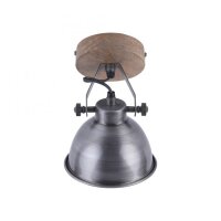 Spot mobile de plafond bois métal E14 Industrial