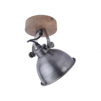 Spot mobile de plafond bois métal E14 Industrial