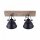 Spot de plafond flexible bois métal E14 noir industriel