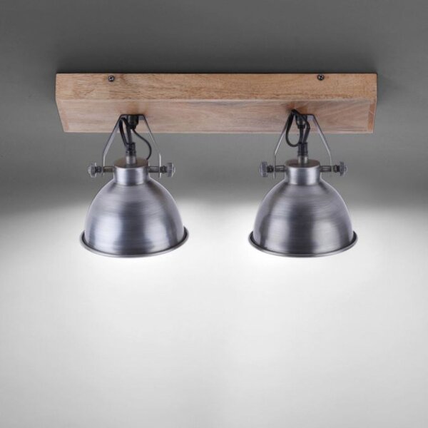 Spot de plafond flexible bois métal E14 44,5 cm Industrial