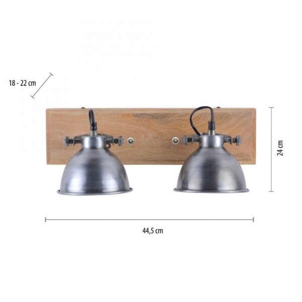 Spot de plafond flexible bois métal E14 44,5 cm Industrial