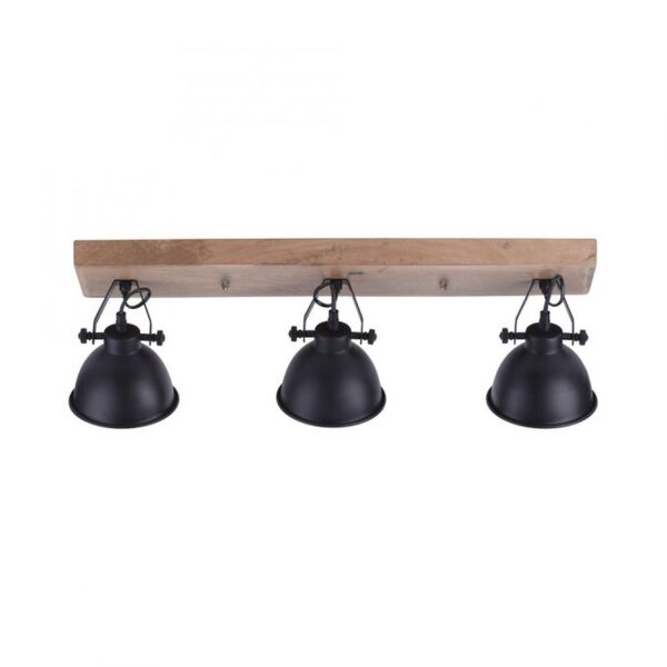 Spot de plafond industriel bois métal noir E14 74 cm