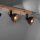 Spot de plafond industriel bois métal noir E14 74 cm