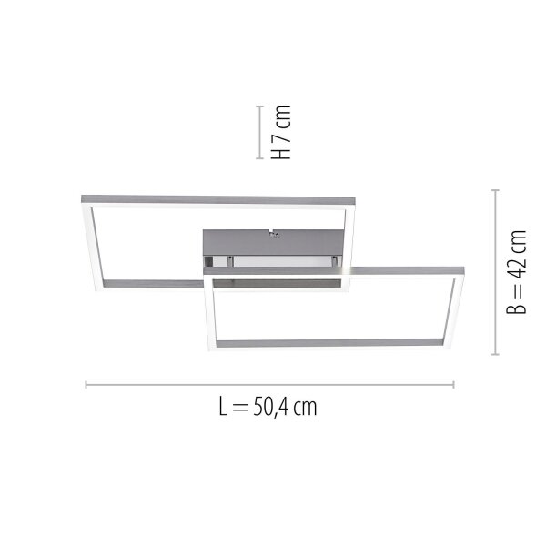 Lampe de plafonnier LED en acier L:50,4 cm 2700-5000 K dimmable