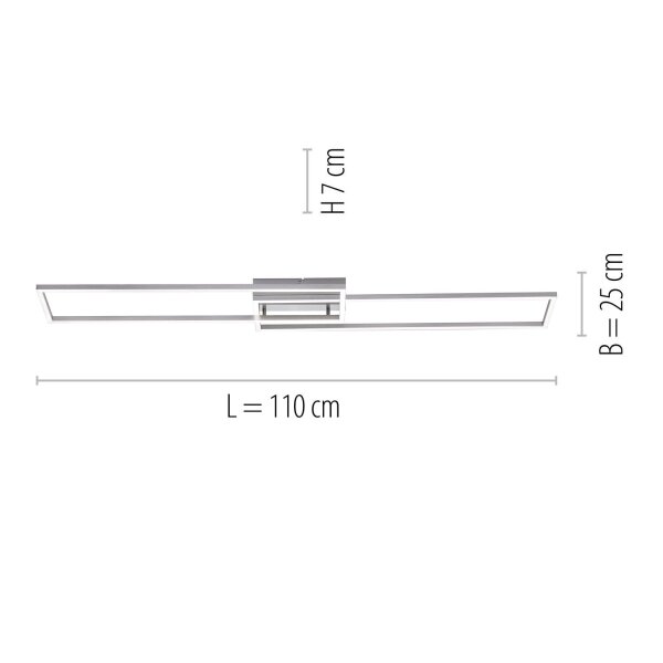 Lampe de plafonnier LED à intensité variable en acier L:110 cm 2700-5000 K