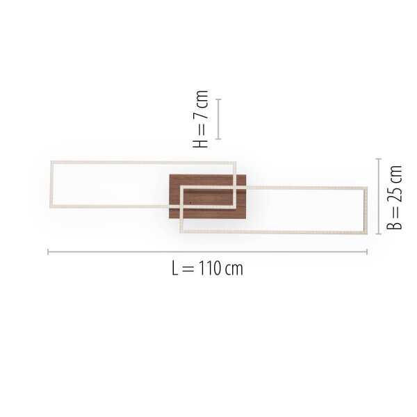 Lampe de plafonnier LED à intensité variable L:110 cm 2700-5000 K en naturel