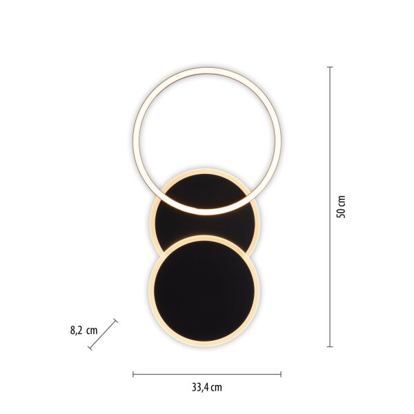 Lampe de plafonnier LED noir métal blanc chaud 26 W mobile