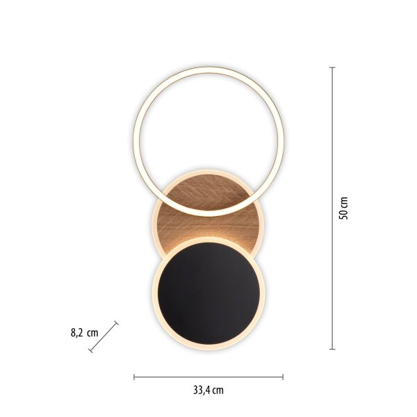 Lampe de plafonnier LED noir nature blanc chaud 26 W ajustable