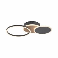 Lampe de plafonnier LED noir nature blanc chaud 26 W...