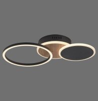 Lampe de plafonnier LED noir nature blanc chaud 26 W...